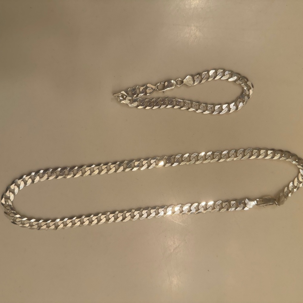 Silver Chain and Bracelet